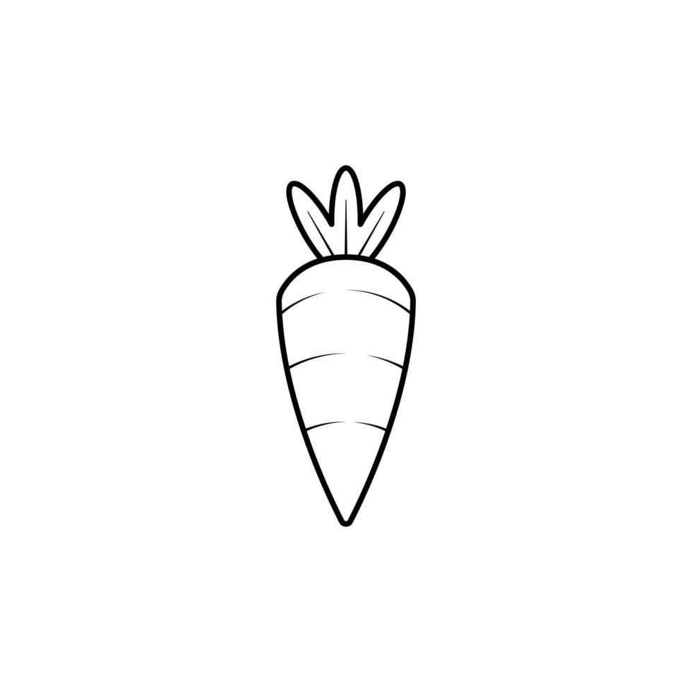 Outline icon of carrot vector