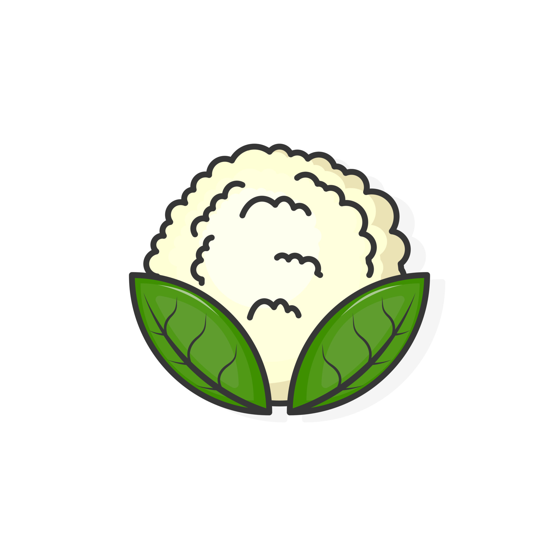 Cartoon icon of cauliflower illustration 6476278 Vector Art at Vecteezy