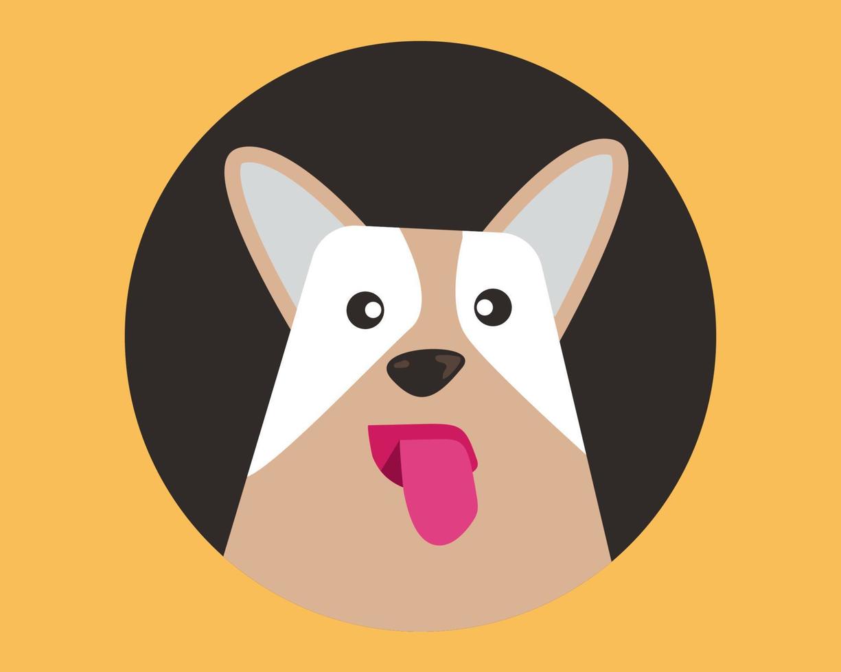 personaje lindo de dibujos animados sobre perro corgi, color blanco y marrón para tu diseño. vector