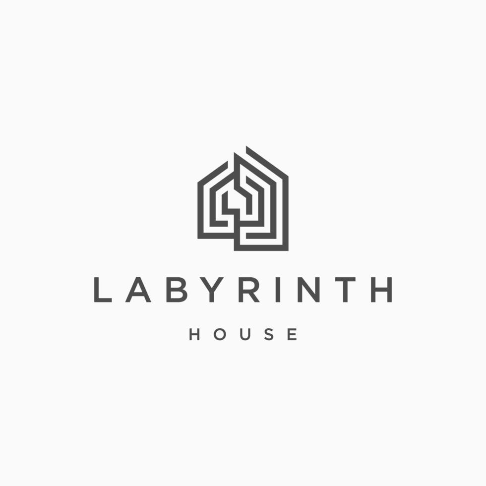 Labyrinth house logo icon design template vector