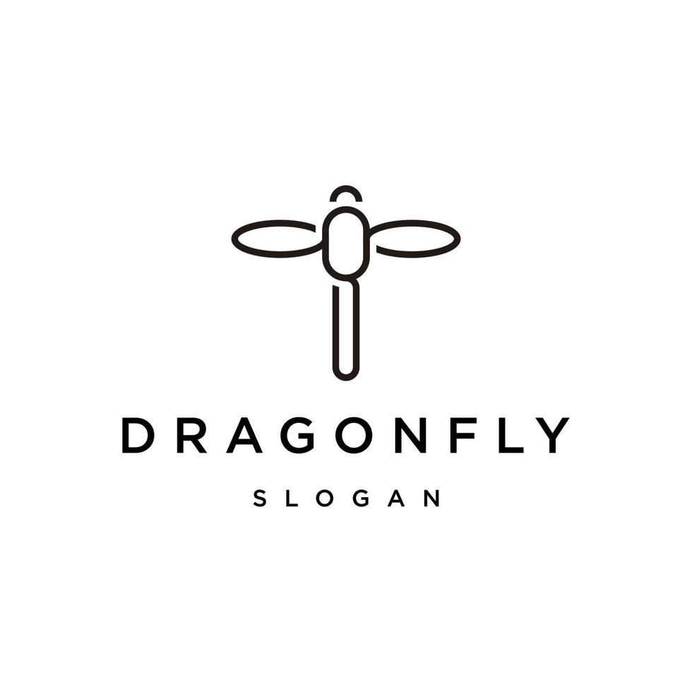 Dragonfly logo icon design template vector