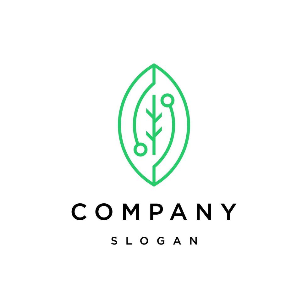 Leaf technology logo icon design template vector