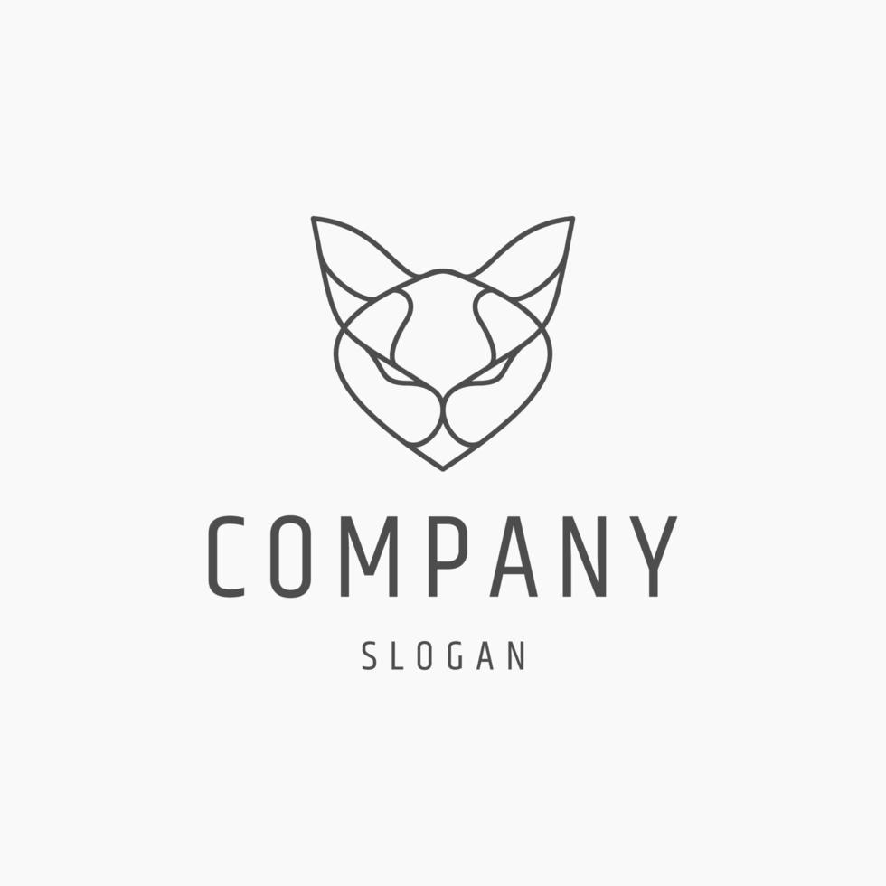 Cat head logo icon design template vector