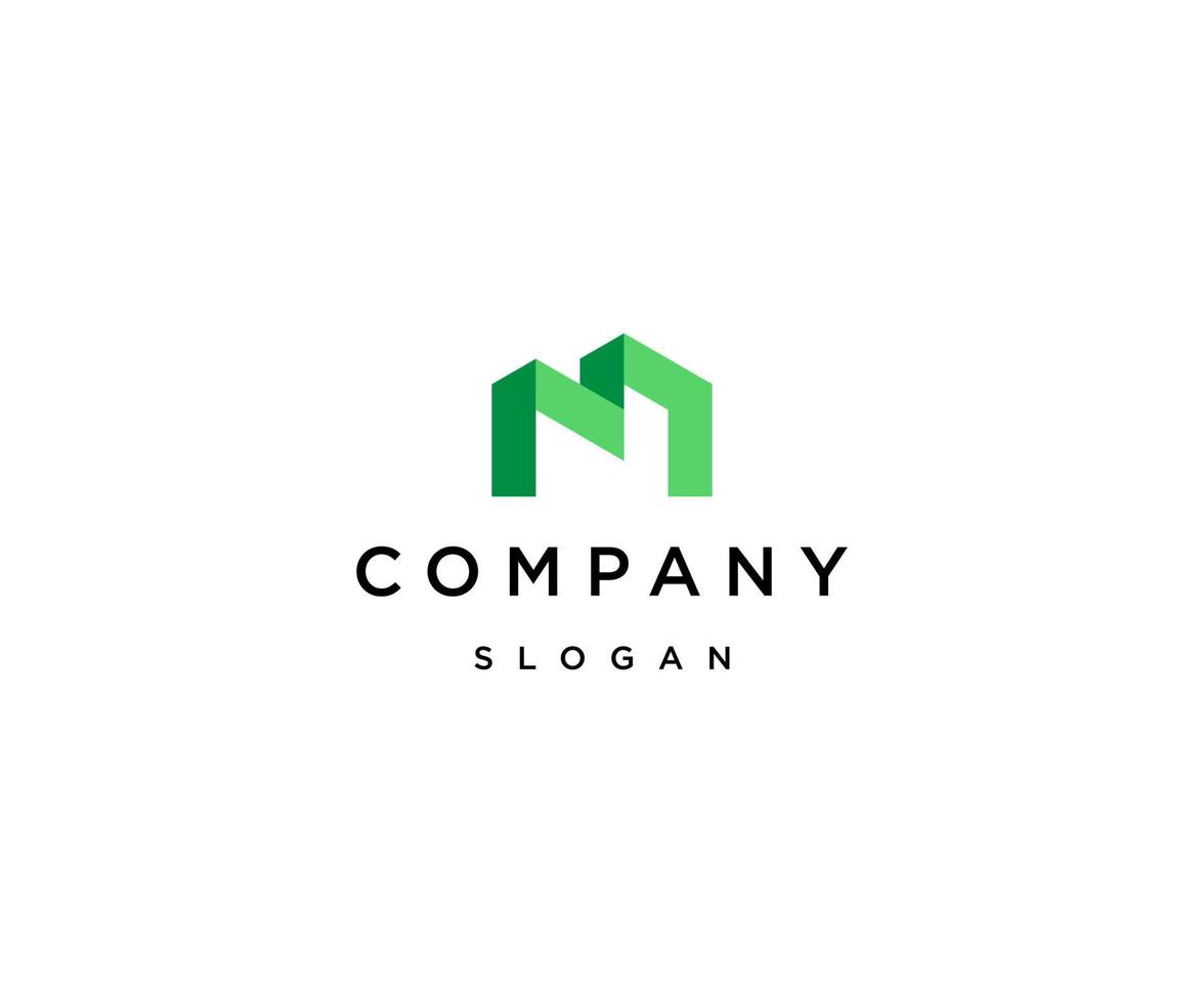 Letter m building logo icon design template vector