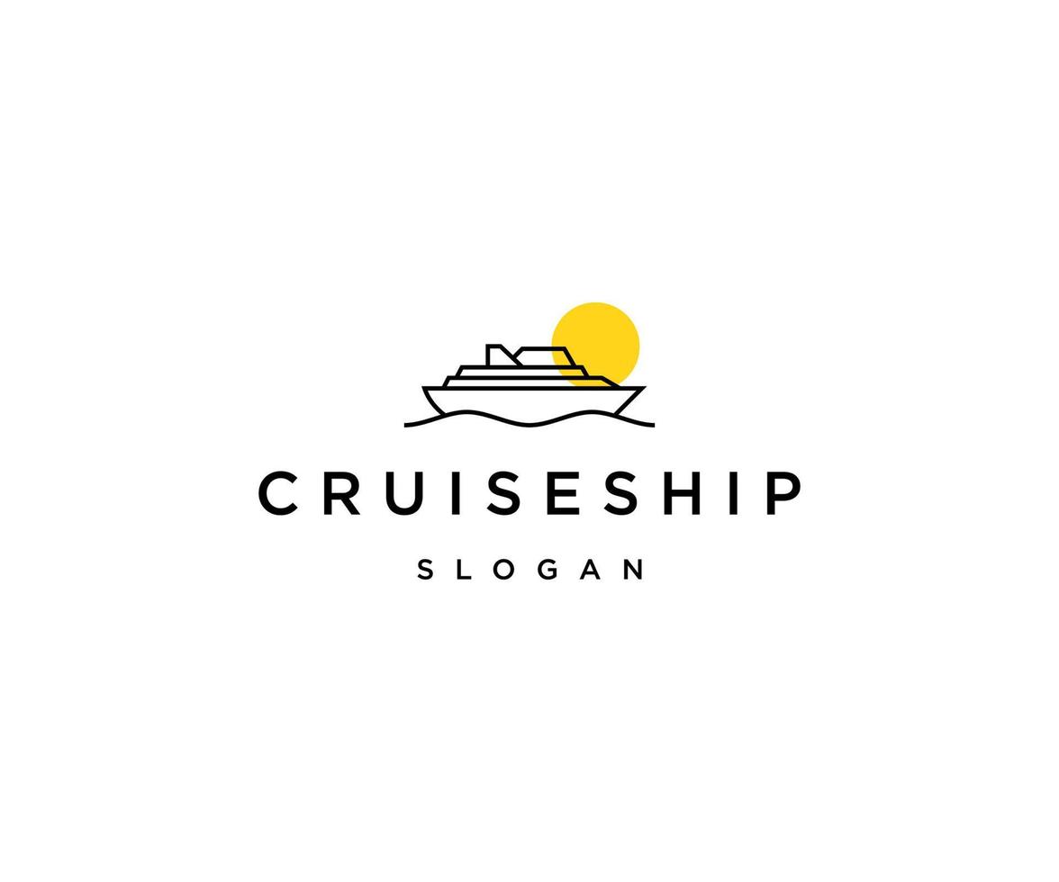 Cruise ship logo icon design template vector
