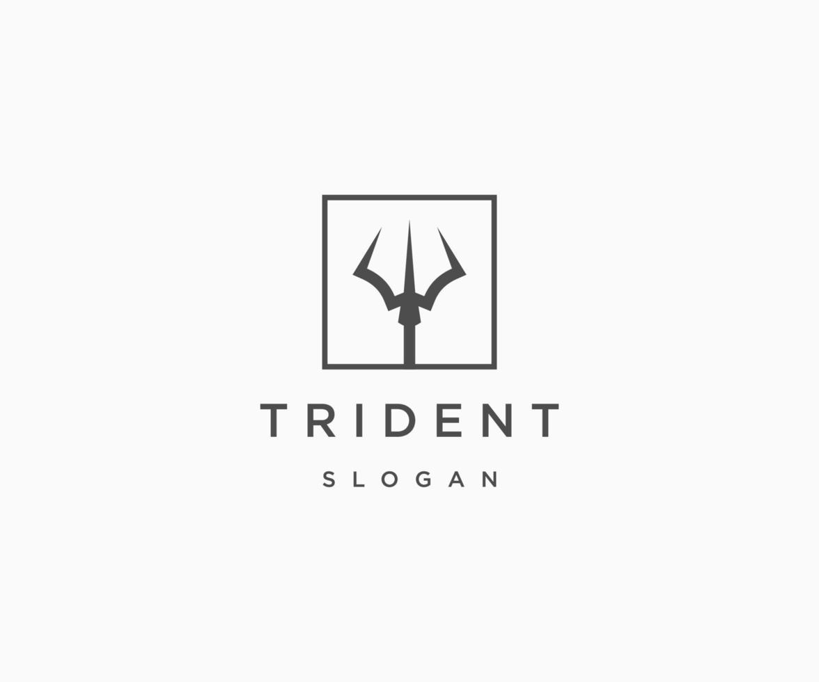 Trident logo icon design template vector