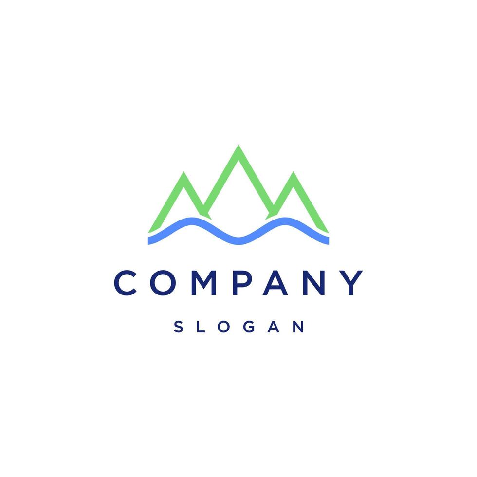Water and mountain logo icon design template vector