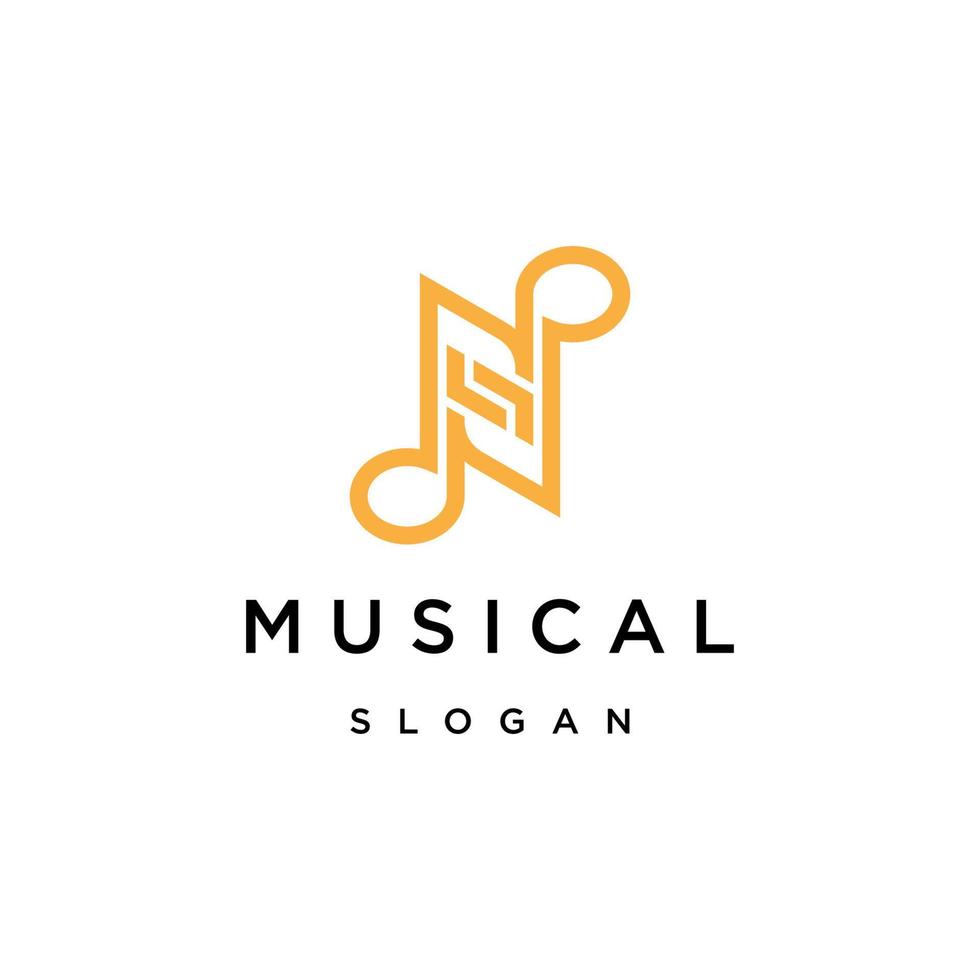 plantilla de diseño de icono de logotipo de nota musical vector