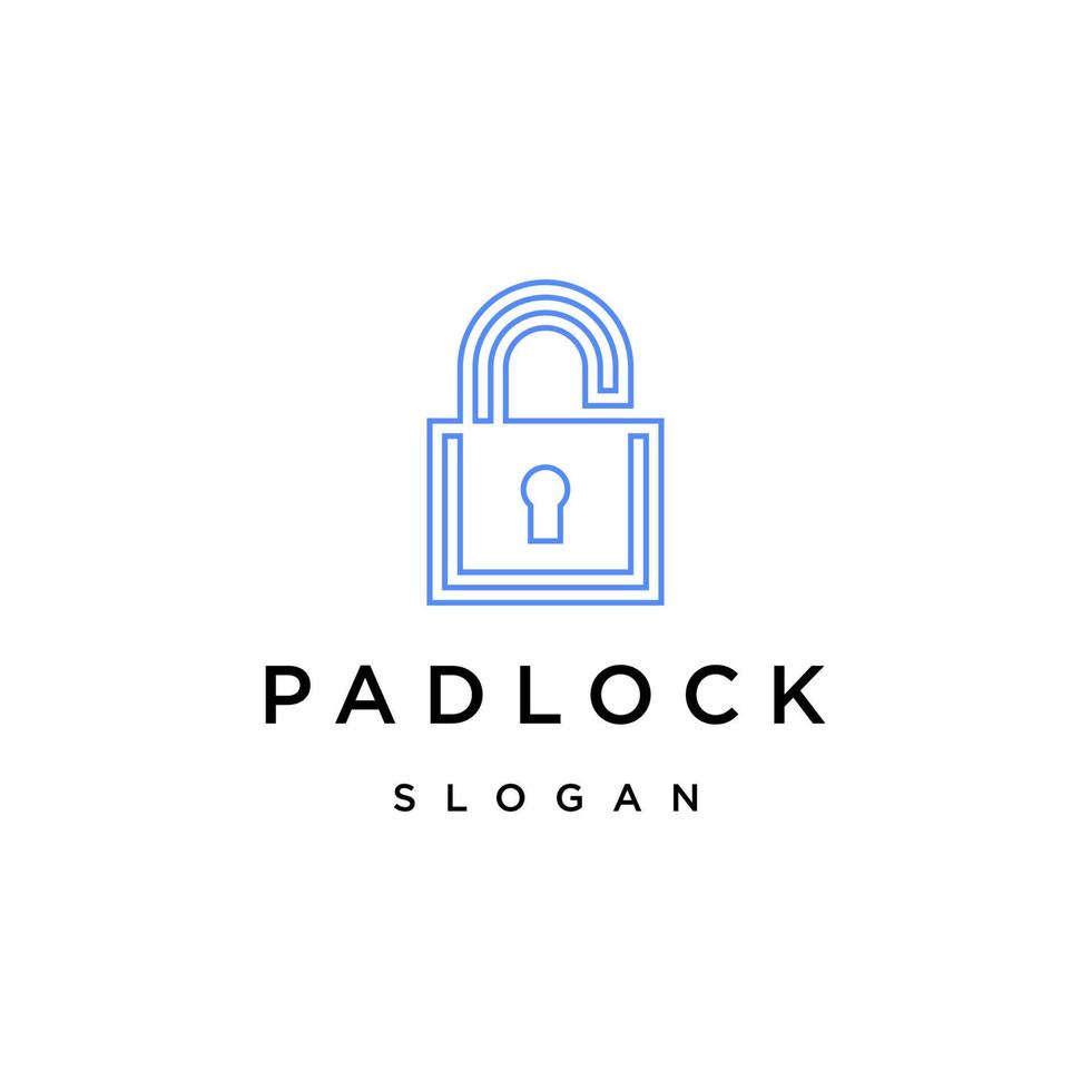 Padlock logo icon design template vector