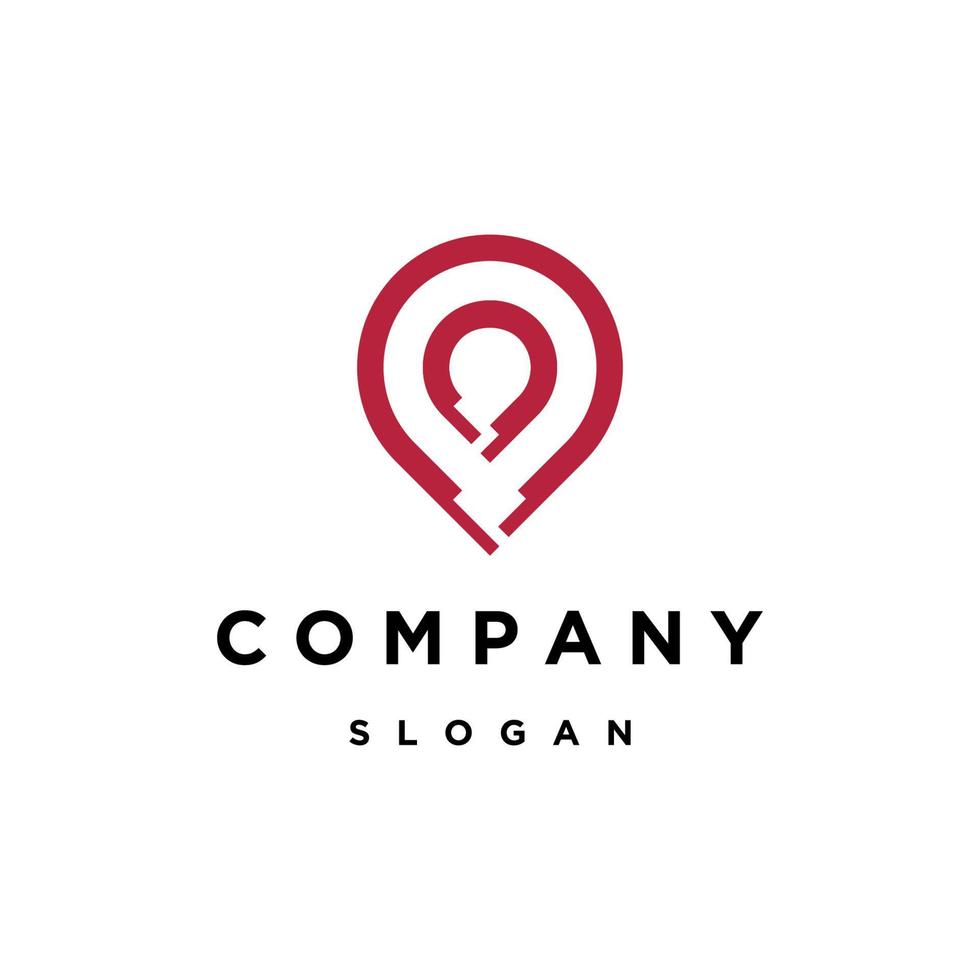 Point location gps logo icon design template vector