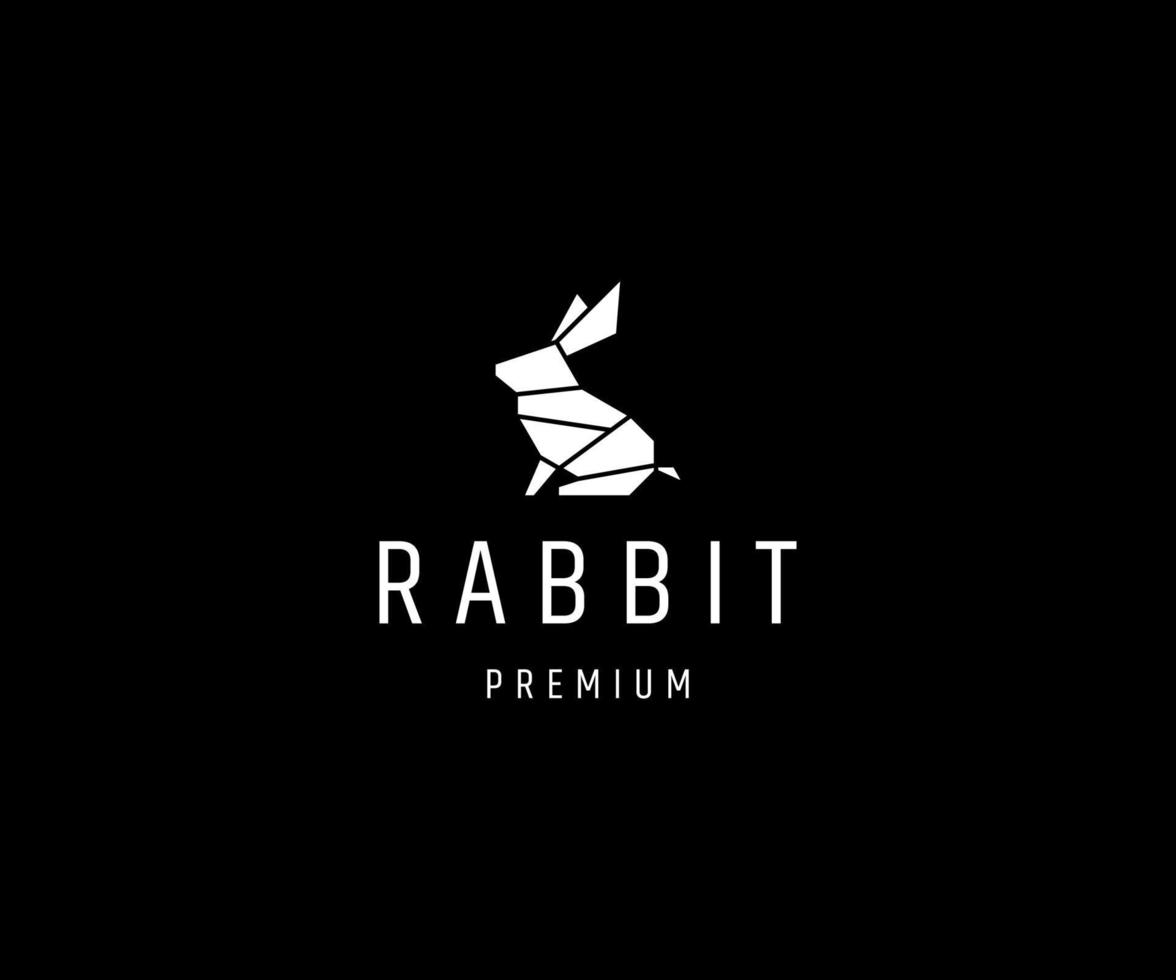 Rabbit geometric logo icon design template vector