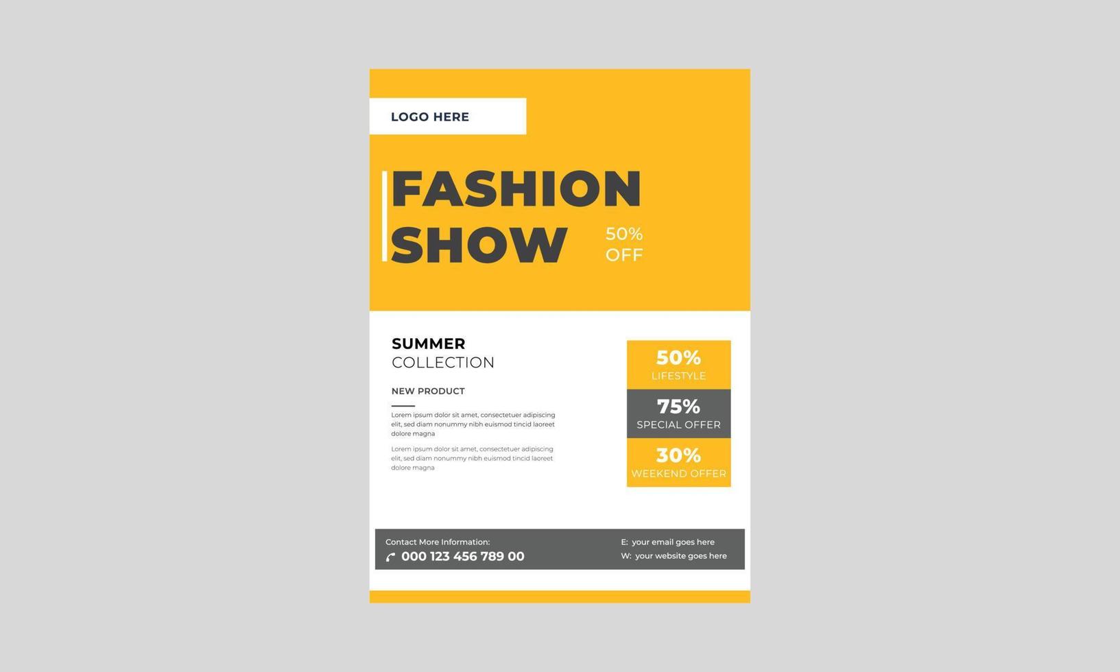 Fashion Show Flyer Template design, Creative Shiny Flyer, Vector stylish Banner, Party Poster and Flyer, Template for Fashion Show