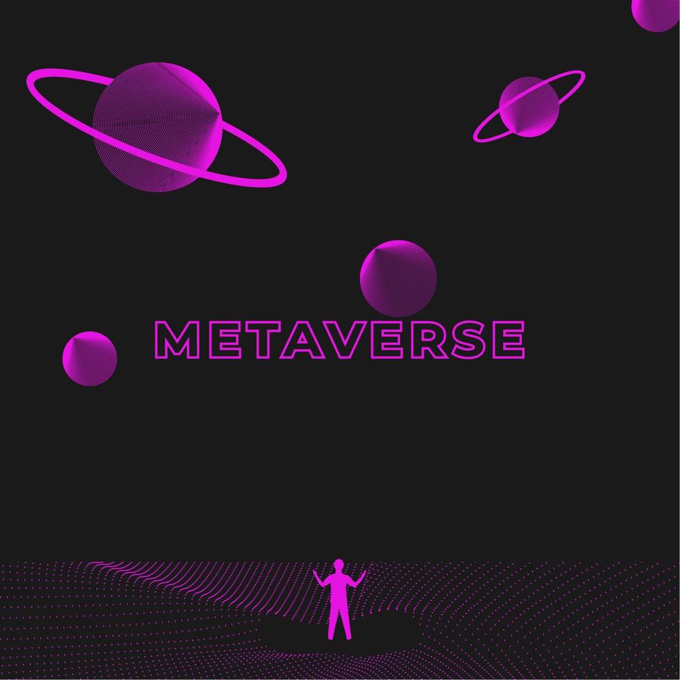 Businessman standing silhouette and Digital Contour curve dot and line and wave with wireframe. The concept for metaverse and VR technology vector