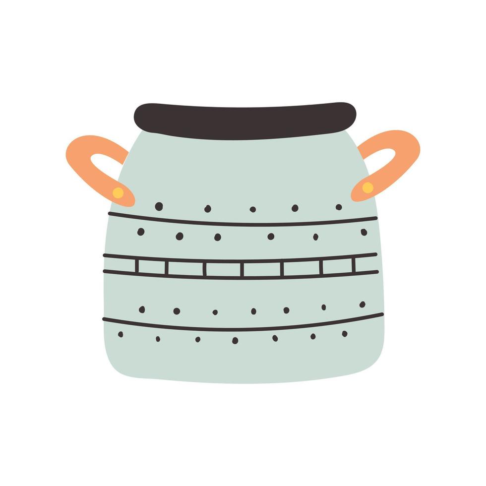 Ceramic modern cookware pot vector