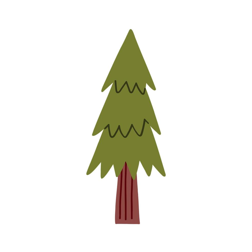Green christmas tree flat vector
