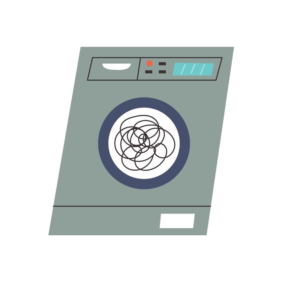 Washing machine doodle vector