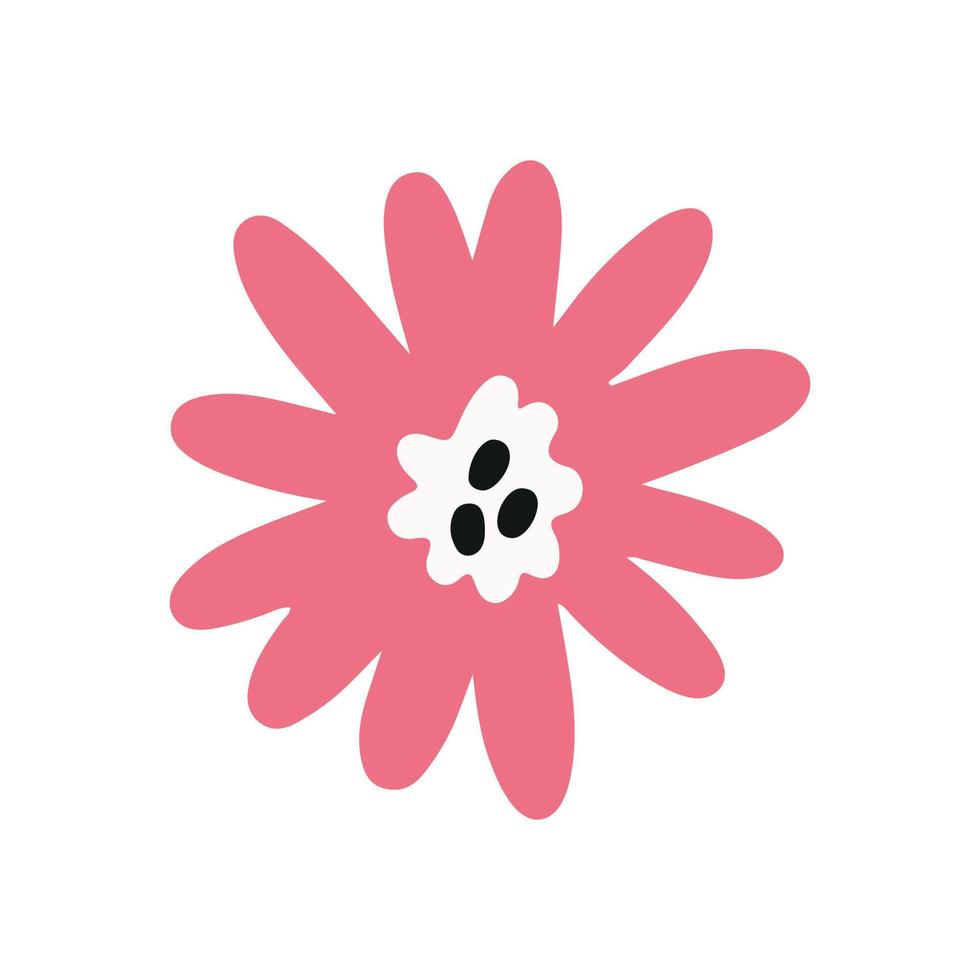 Pink flat flower vector