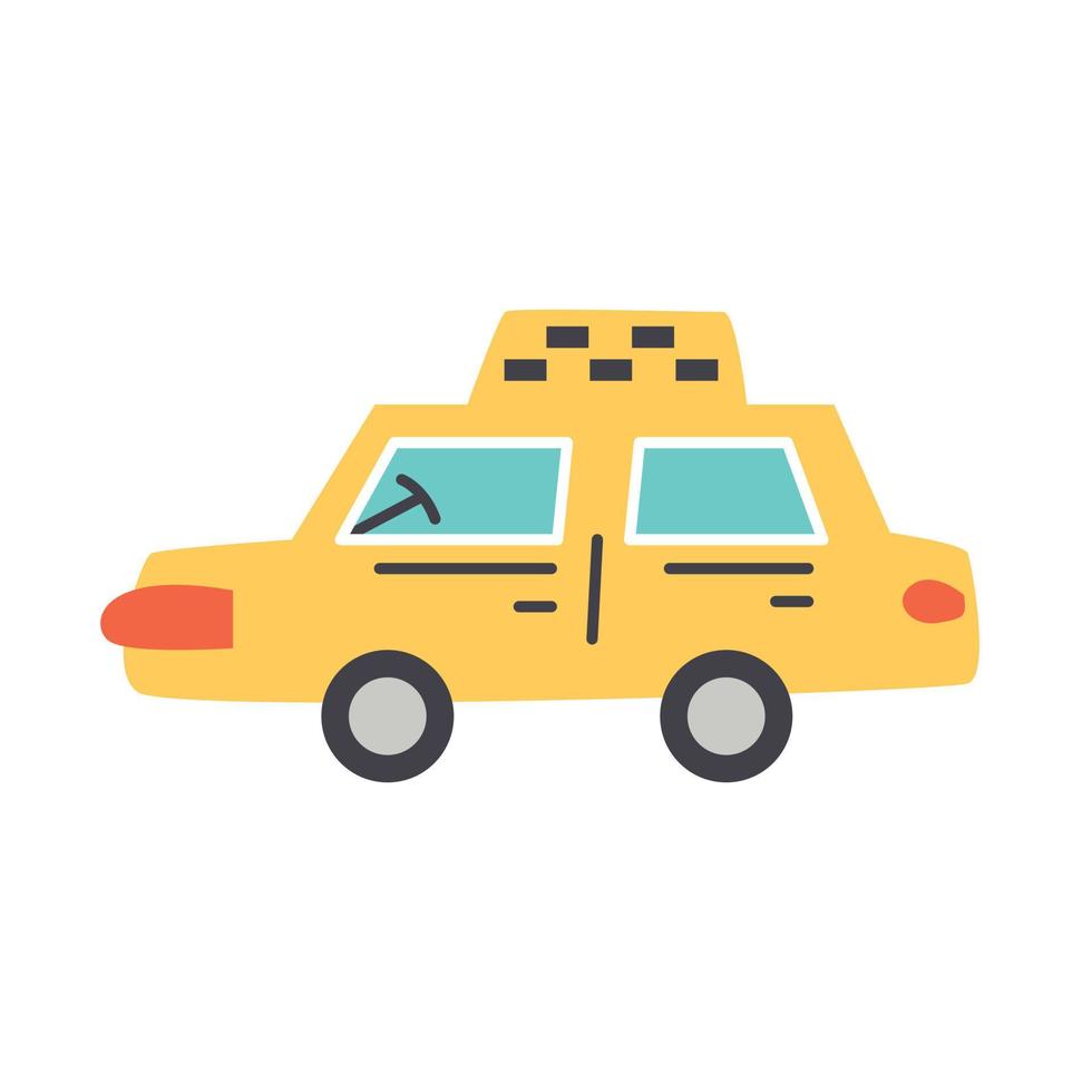 Vector cartoon vehicle yellow cab