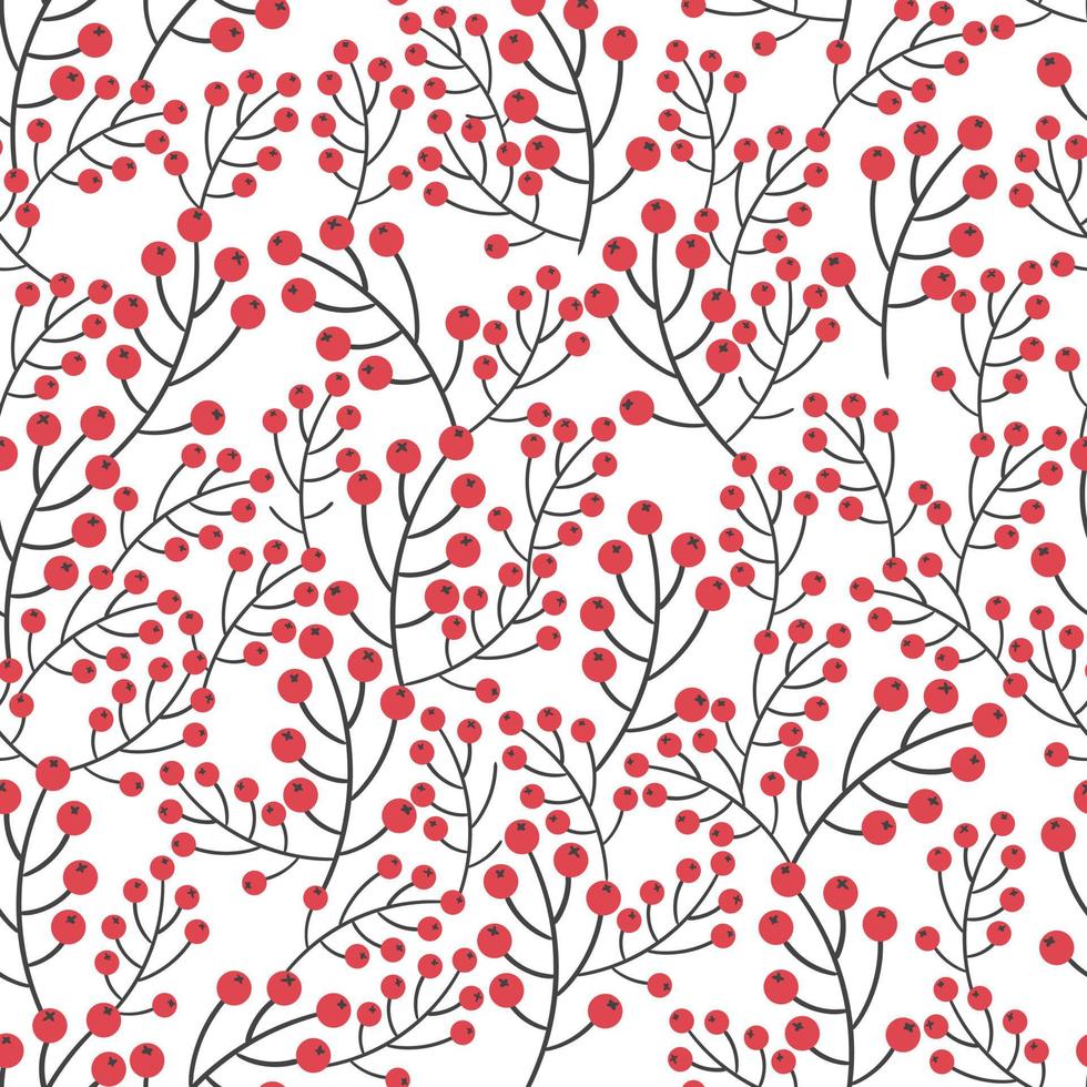 Rowan seamless pattern. Vector background