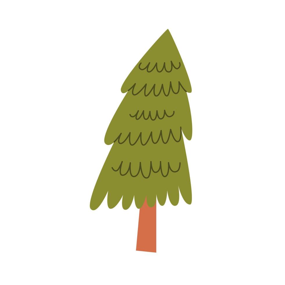 Green Pine doodle vector