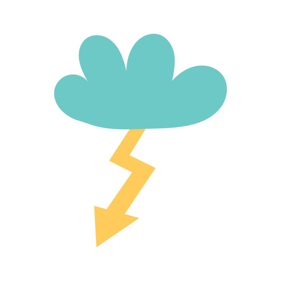 Vector blue cloud with lightning