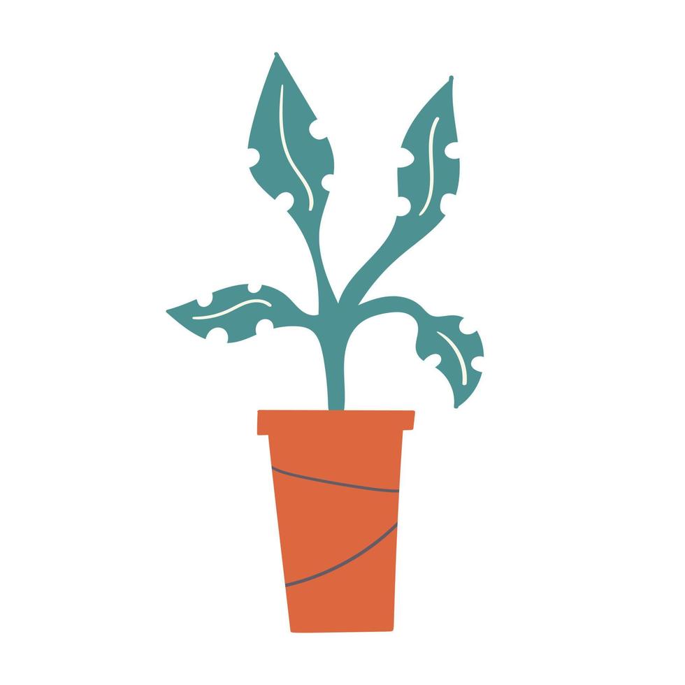 Potted plant doodle vector