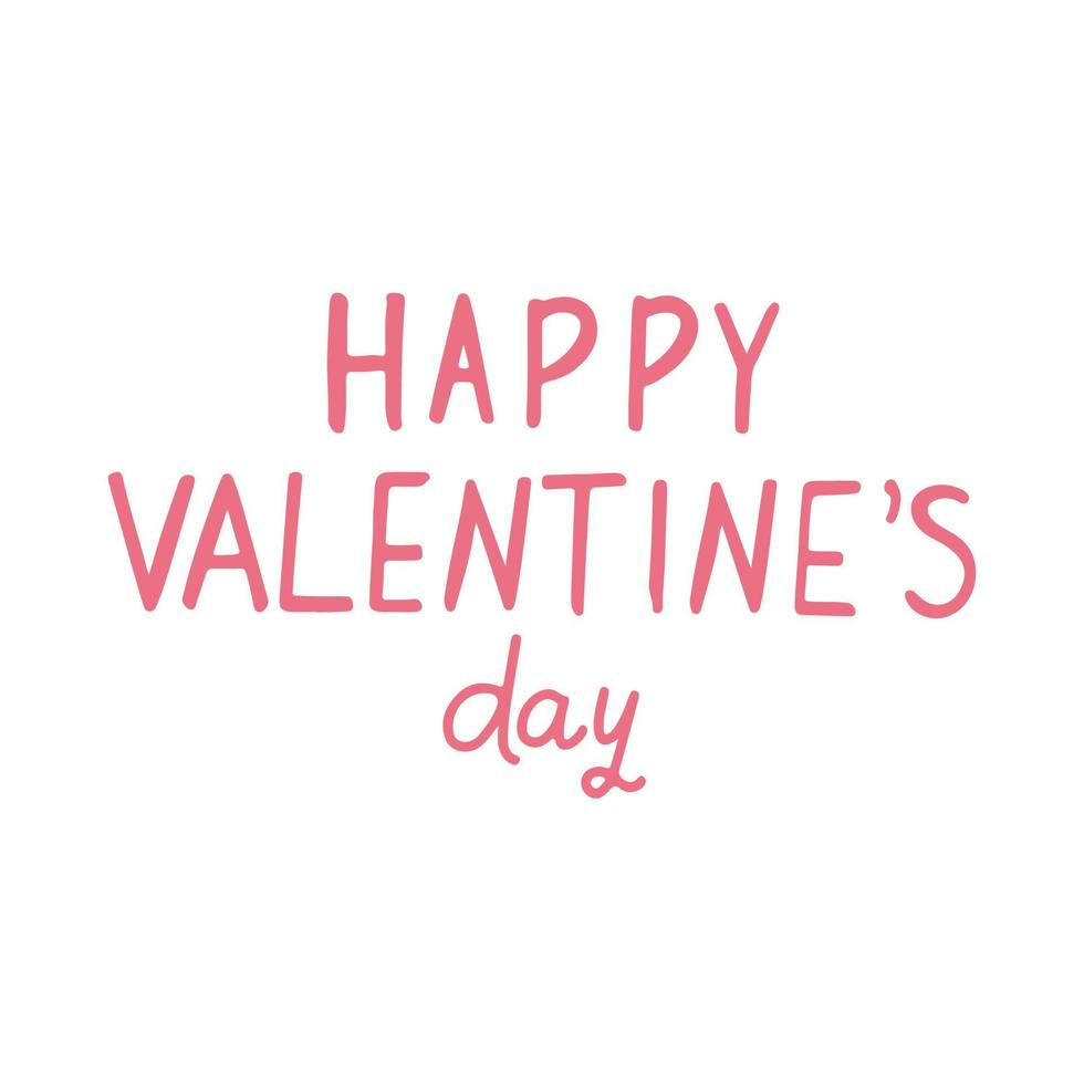 Pink Lettering Happy Valentines day vector