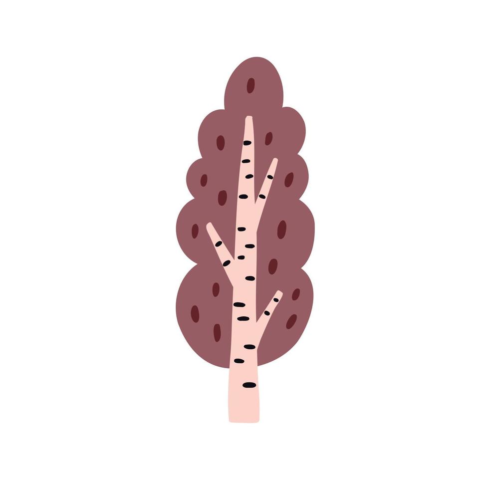 árbol, abedul, garabato vector