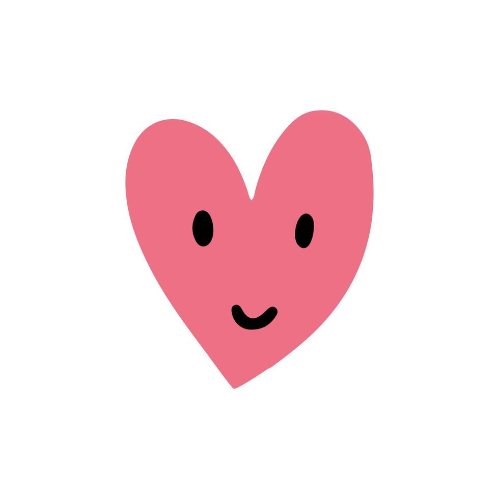 Sonrisa de carácter de corazón rosa vector