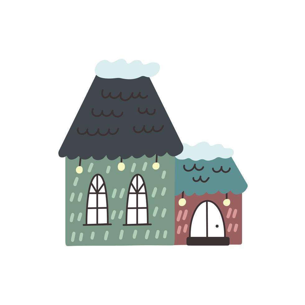 Christmas winter house rustic vector