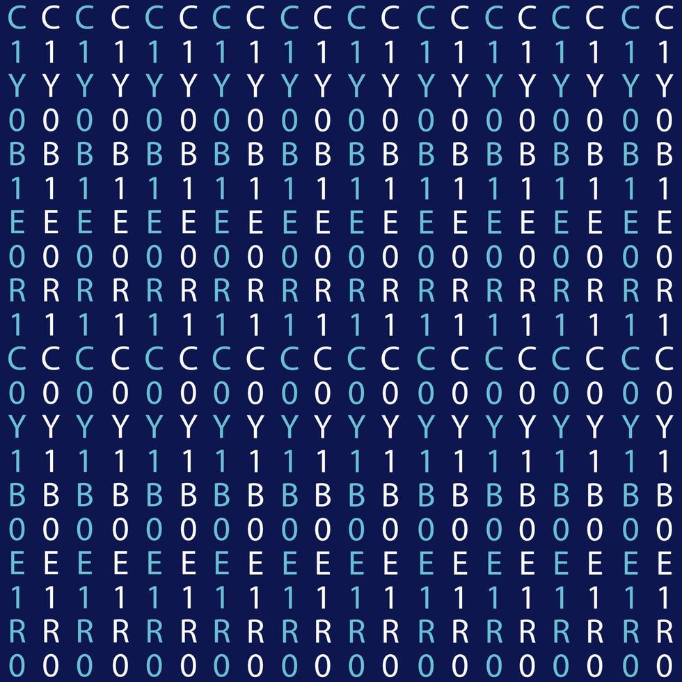 fondo abstracto del ciberespacio de números y letras. fondo de vector cibernético