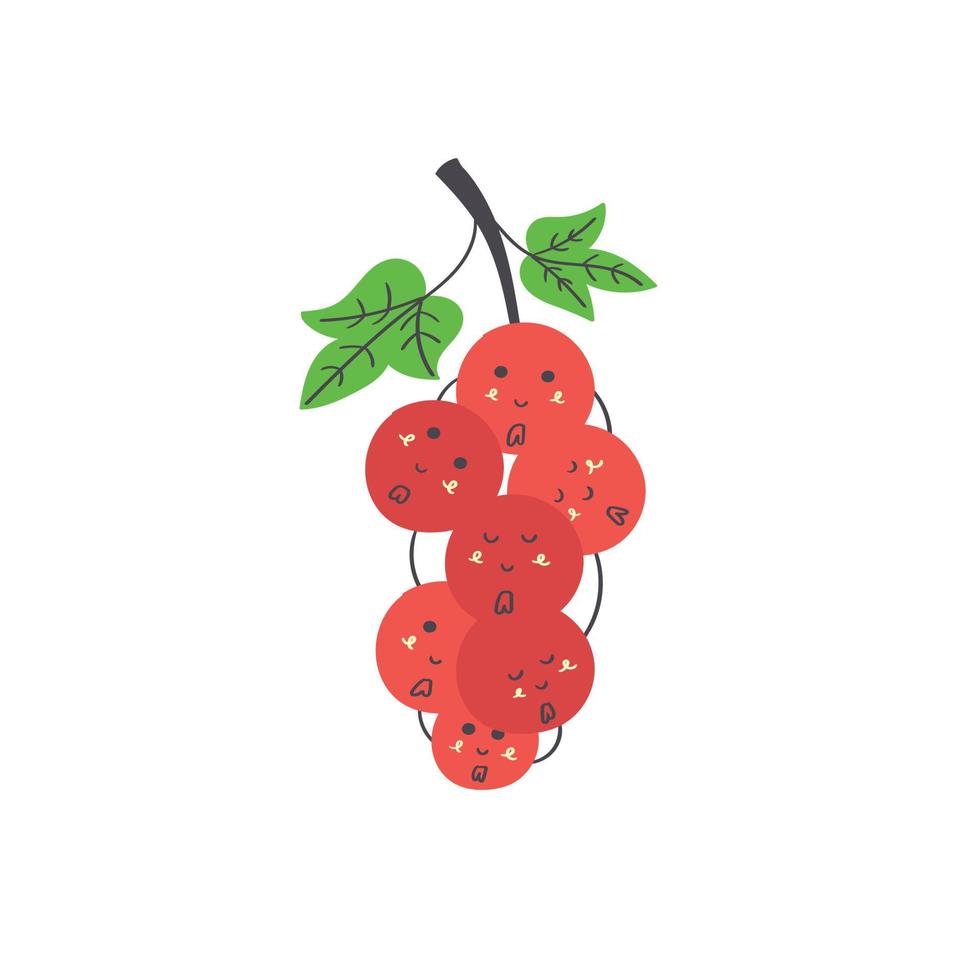 Cute red currant vector
