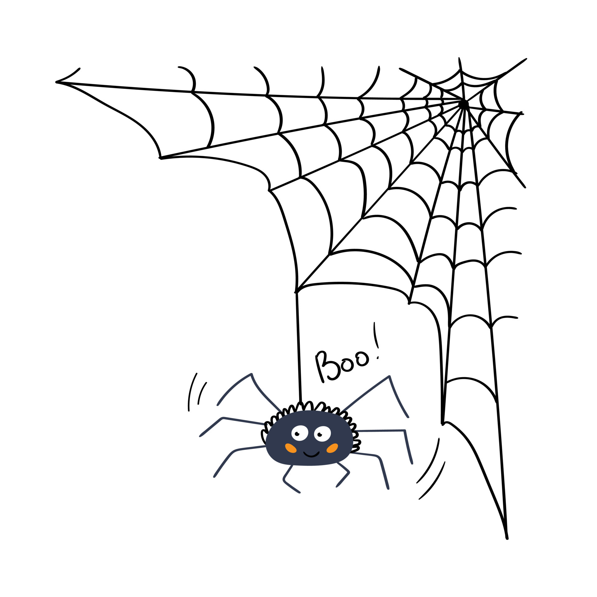 Spider hanging from the web. Vector cartoon character for halloween 6476863  Vector Art at Vecteezy