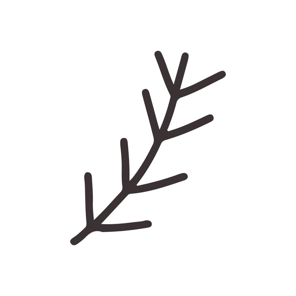 Black contur branch vector