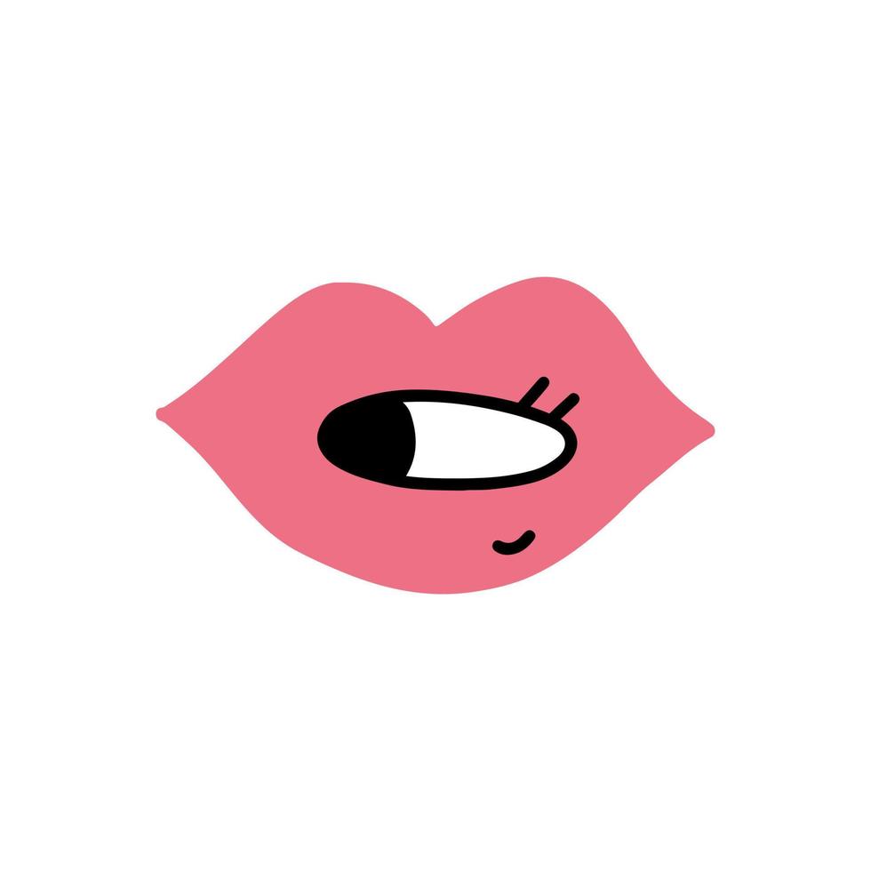 Lips kiss eye vector