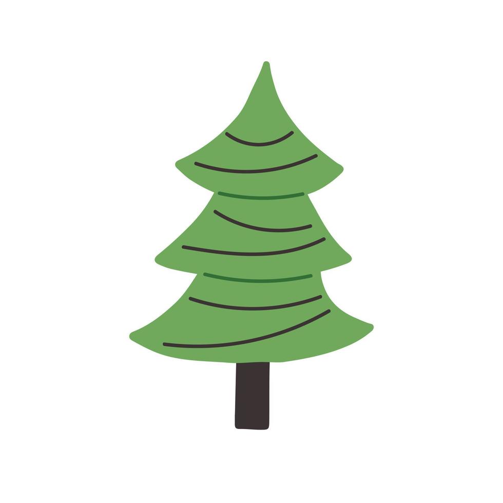 Rounded green Christmas tree vector