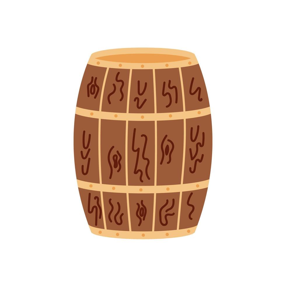 Wooden barrel hand draw vector