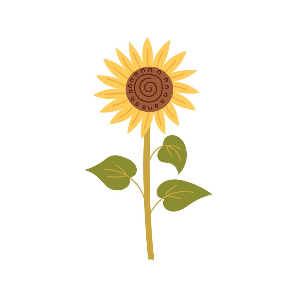 Yellow Sunflower doodle vector