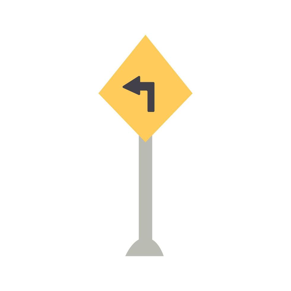 Left turn vector road sign
