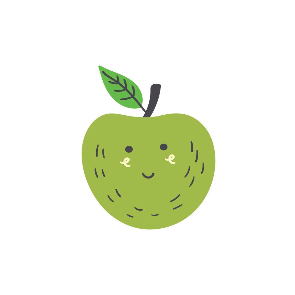 Cute green apple vector