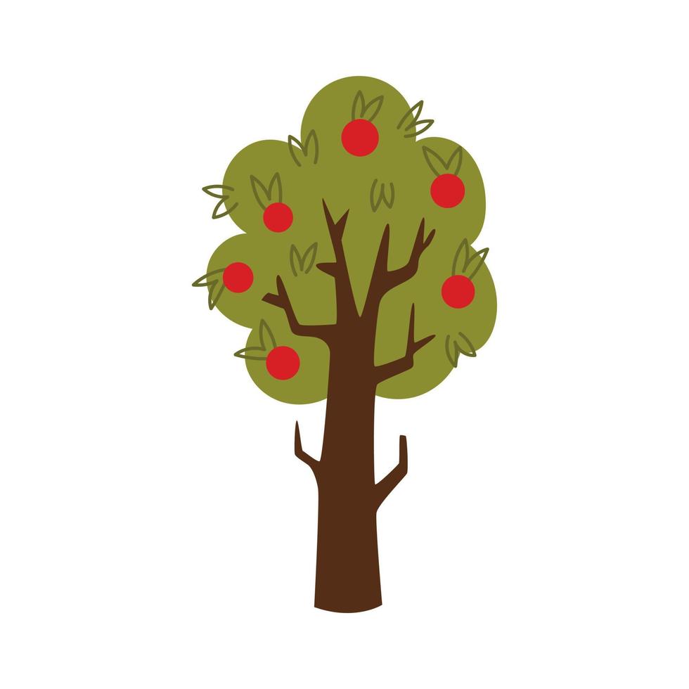 Apple fruit tree flat vector