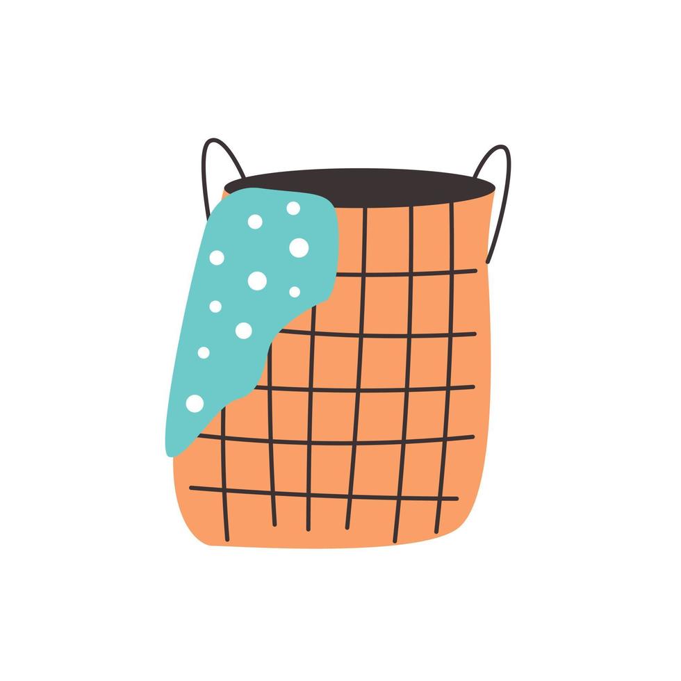 Laundry basket doodle vector