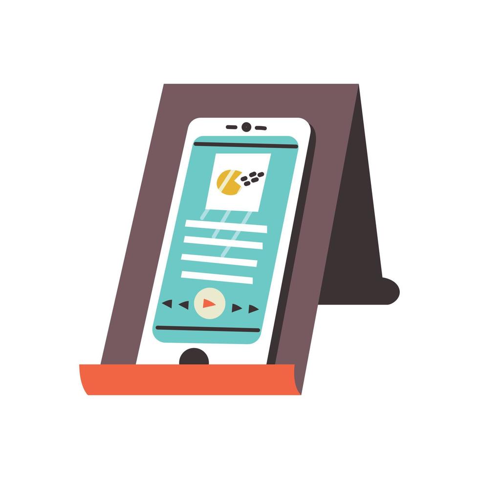 Smartphone on a stand vector