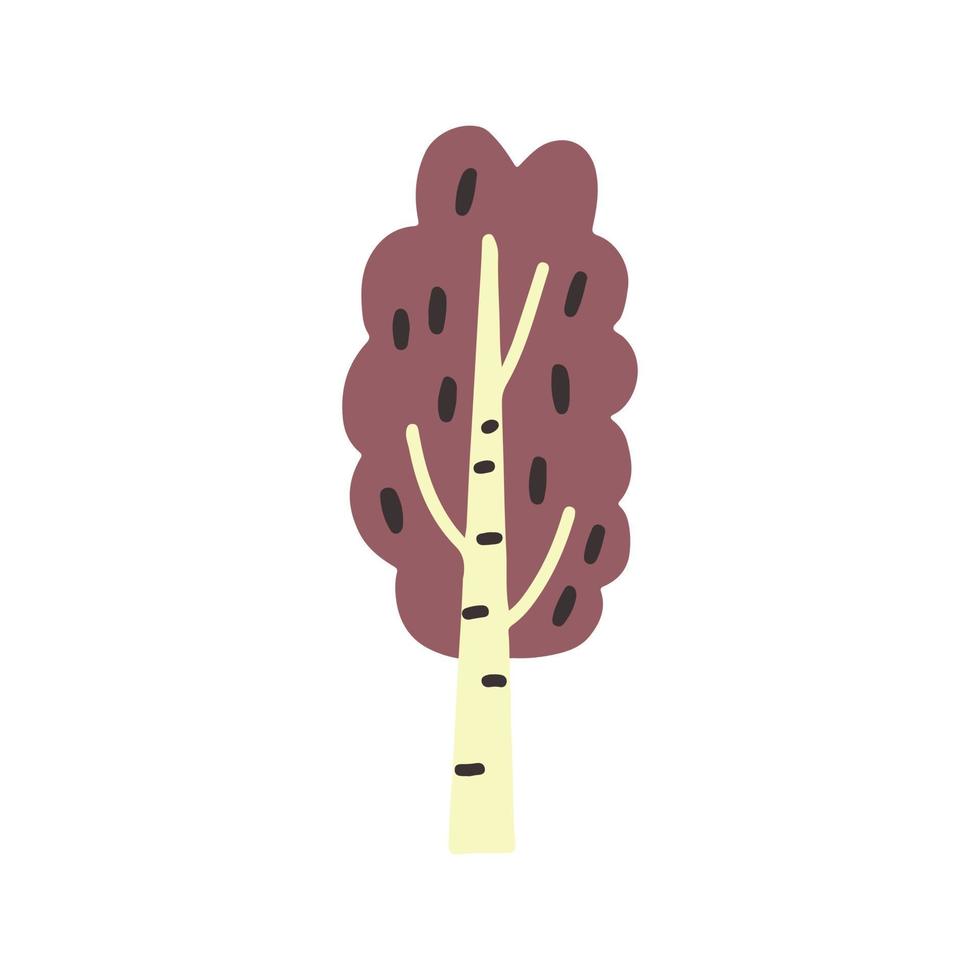 Birch tree doodle vector