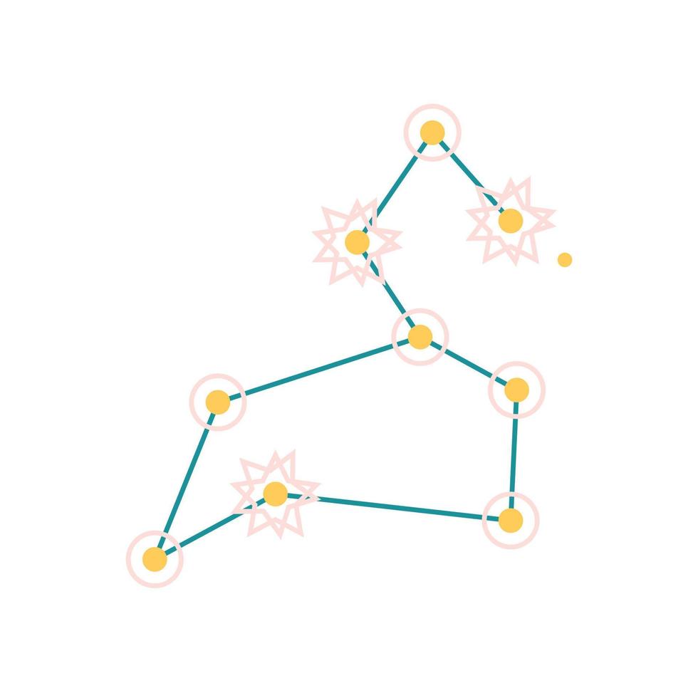 garabato de la constelación de leo vector