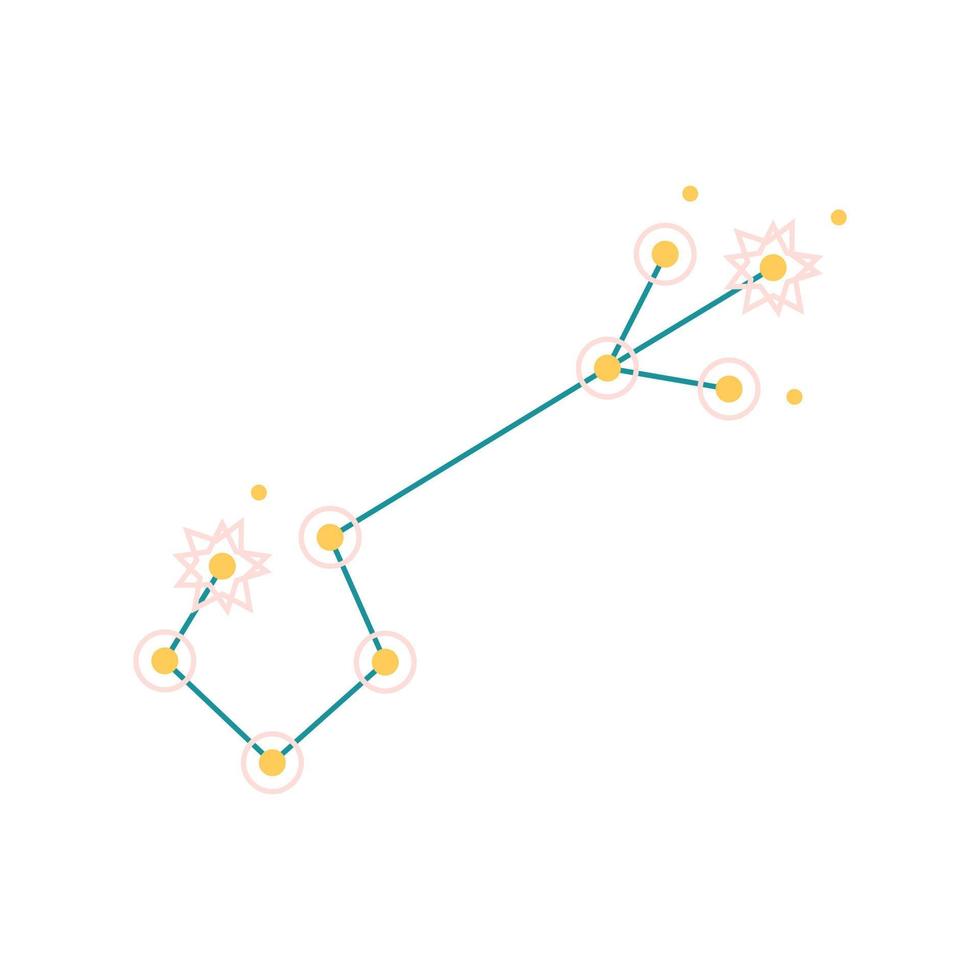 garabato de la constelación de escorpio vector