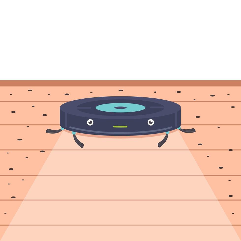 Cute robot vacuum cleaner character design vector