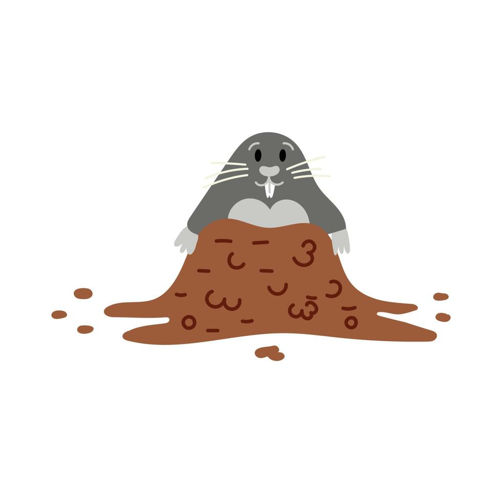 Character Mole doodle vector