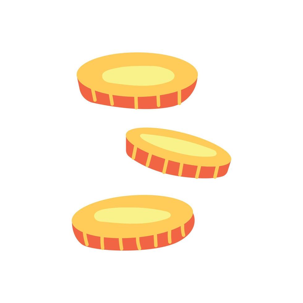 Gold coins falling vector