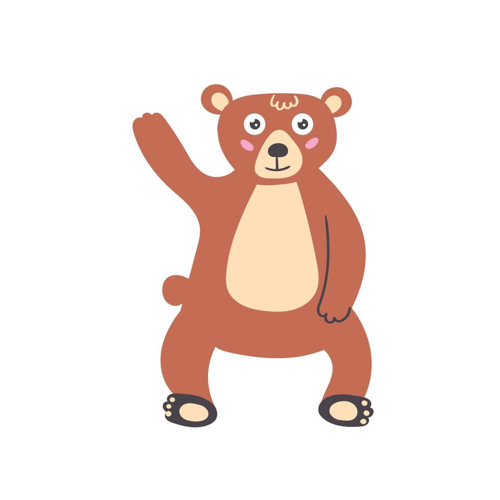 vector de dibujos animados oso agitando la pata